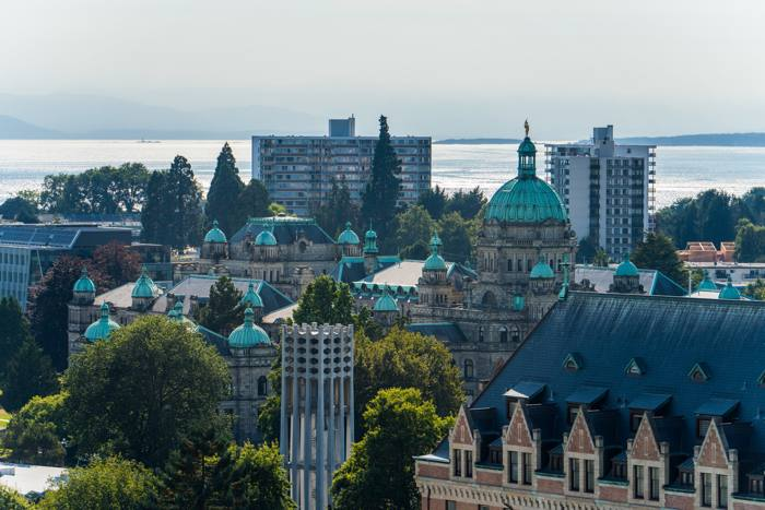 Victoria BC parliament buildings cityscape